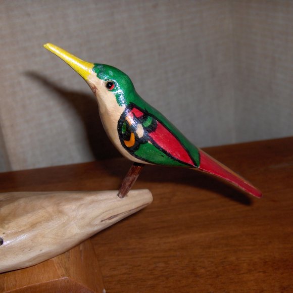 3 Handcrafted Birds with stand, Measure 6" Long - Picture 2 of 10